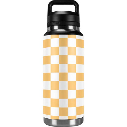 Yellow and White Checkerboard YETI Rambler 36oz Bottle Skin
