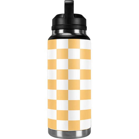 Yellow and White Checkerboard YETI Rambler 36oz Bottle Skin