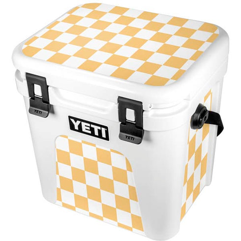 Yellow and White Checkerboard YETI Roadie 24 Hard Cooler Skin