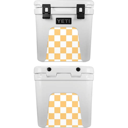 Yellow and White Checkerboard YETI Roadie 24 Hard Cooler Skin