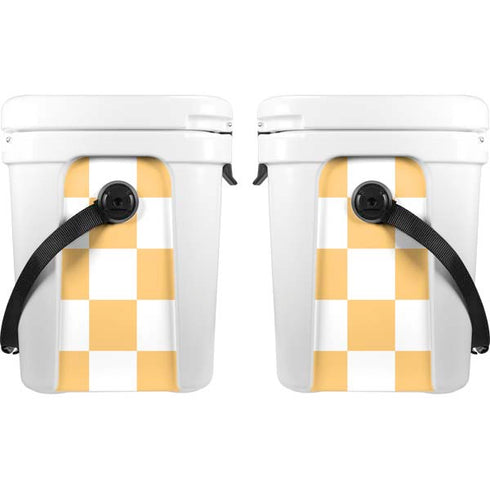Yellow and White Checkerboard YETI Roadie 24 Hard Cooler Skin