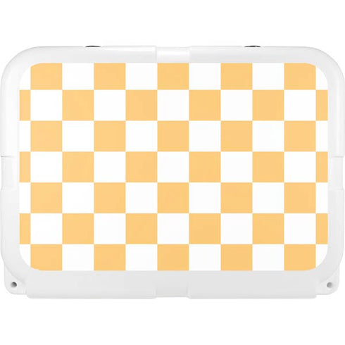 Yellow and White Checkerboard YETI Tundra 35 Hard Cooler Skin