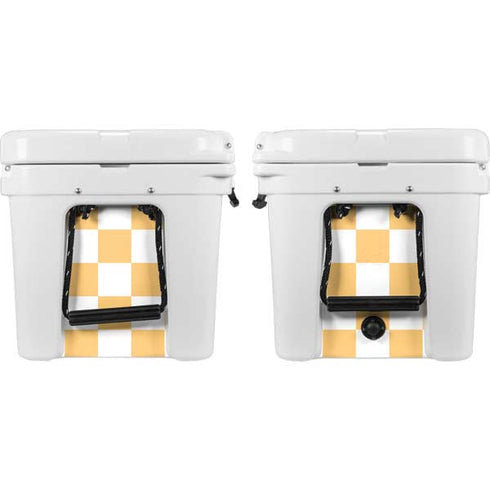 Yellow and White Checkerboard YETI Tundra 35 Hard Cooler Skin