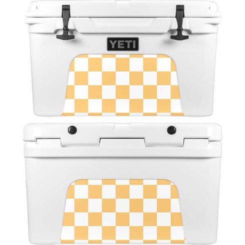 Yellow and White Checkerboard YETI Tundra 45 Hard Cooler Skin