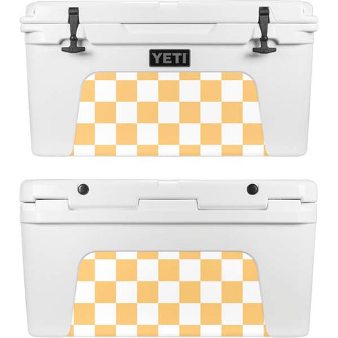Yellow and White Checkerboard YETI Tundra 65 Hard Cooler Skin