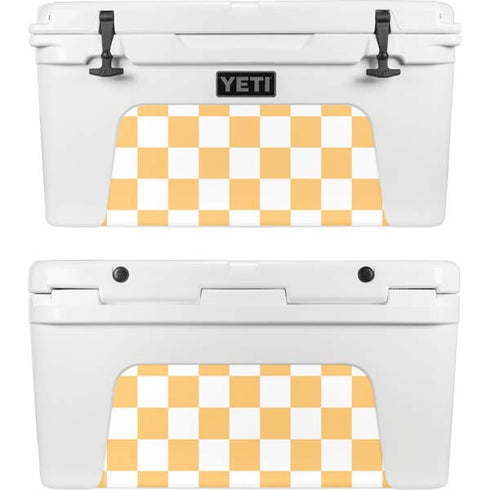 Yellow and White Checkerboard YETI Tundra 75 Hard Cooler Skin