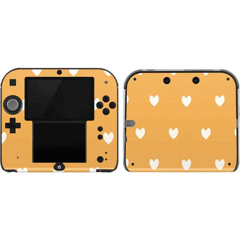 Yellow and White Hearts Nintendo 2DS Skin