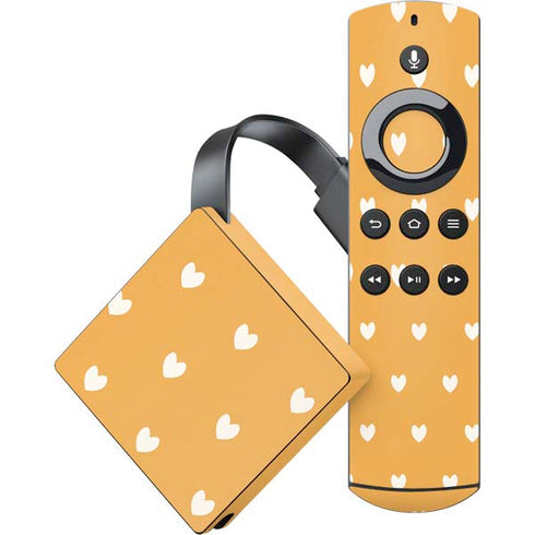 Yellow and White Hearts Amazon Fire TV Skin