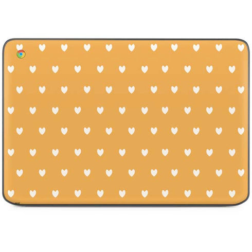 Yellow and White Hearts HP Chromebook Skin