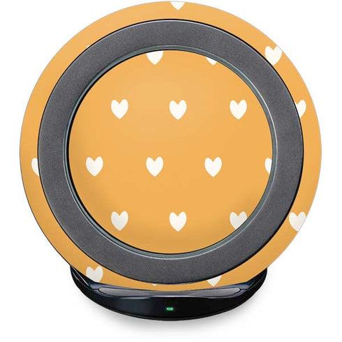 Yellow and White Hearts Fast Charge Wireless Charging Stand Skin
