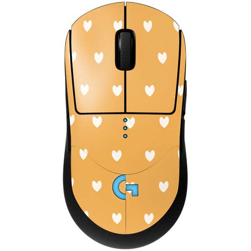 Yellow and White Hearts G Pro Wireless Gaming Mouse Skin