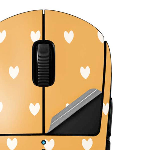 Yellow and White Hearts G Pro Wireless Gaming Mouse Skin