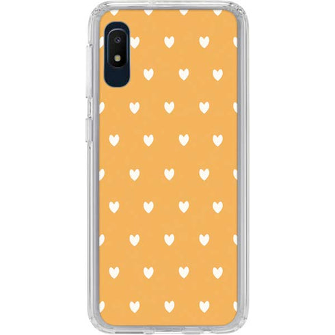 Yellow and White Hearts Galaxy A10e Clear Case