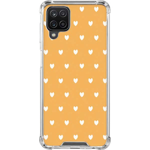 Yellow and White Hearts Galaxy A12 Clear Case
