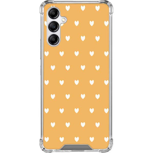 Yellow and White Hearts Galaxy A14 5G Clear Case
