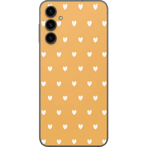 Yellow and White Hearts Galaxy A14 5G Skin