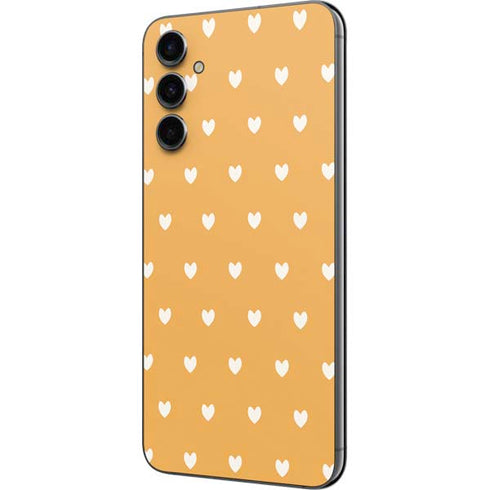 Yellow and White Hearts Galaxy A14 5G Skin