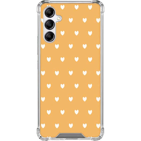 Yellow and White Hearts Galaxy A15 5G Clear Case