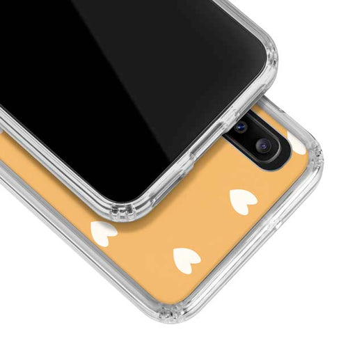 Yellow and White Hearts Galaxy A20 Clear Case