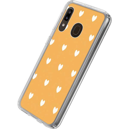 Yellow and White Hearts Galaxy A20 Clear Case
