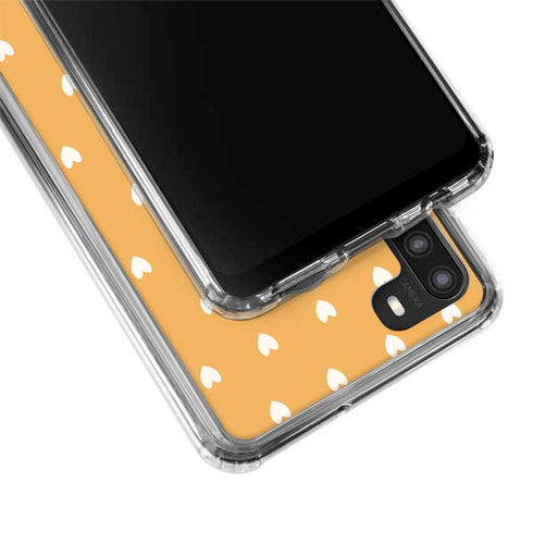 Yellow and White Hearts Galaxy A21 Clear Case