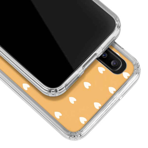 Yellow and White Hearts Galaxy A30 Clear Case