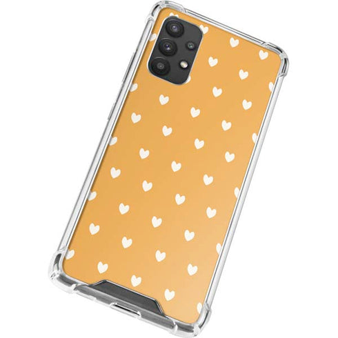 Yellow and White Hearts Galaxy A32 5G Clear Case