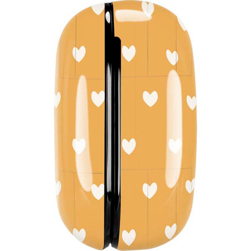 Yellow and White Hearts Galaxy Buds Live Skin