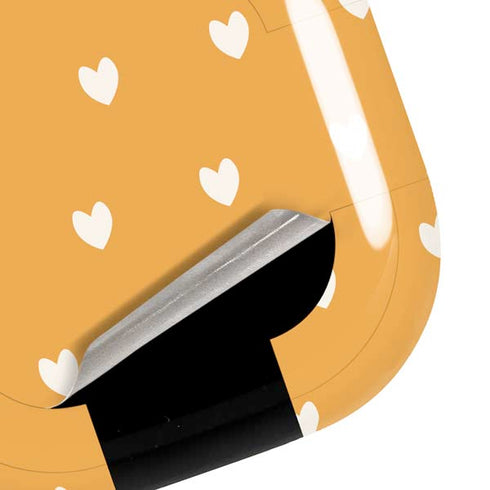 Yellow and White Hearts Galaxy Buds Live Skin