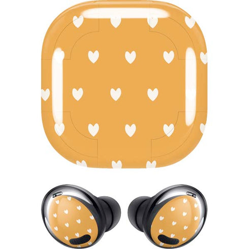 Yellow and White Hearts Galaxy Buds Pro Skin