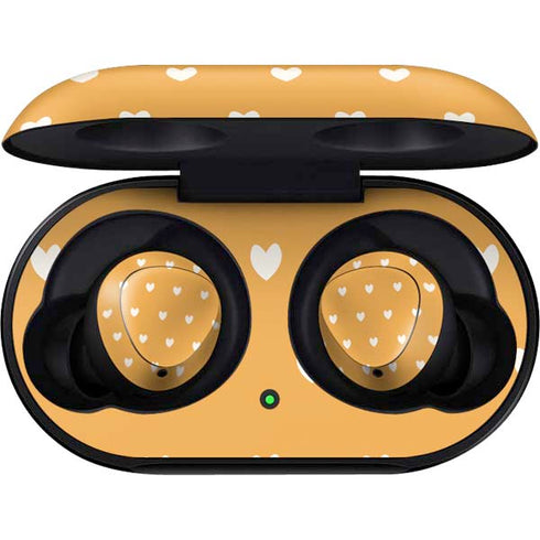 Yellow and White Hearts Galaxy Buds Skin