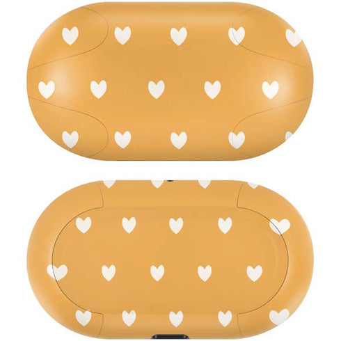 Yellow and White Hearts Galaxy Buds Skin