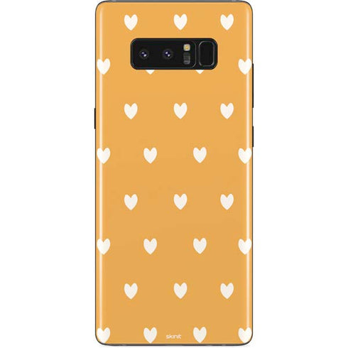 Yellow and White Hearts Galaxy Note 8 Skin