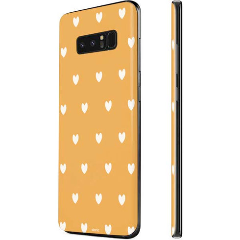 Yellow and White Hearts Galaxy Note 8 Skin