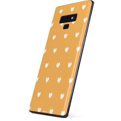 Yellow and White Hearts Galaxy Note 9 Skin