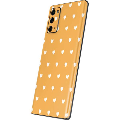 Yellow and White Hearts Galaxy Note20 5G Skin