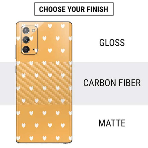 Yellow and White Hearts Galaxy Note20 5G Skin