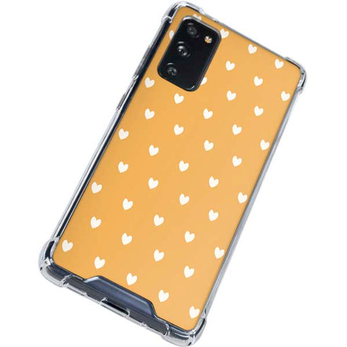 Yellow and White Hearts Galaxy S20 FE Clear Case
