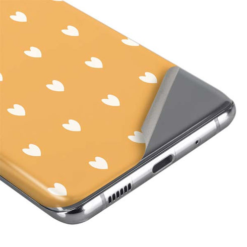 Yellow and White Hearts Galaxy S20 Plus Skin