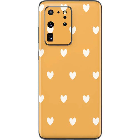 Yellow and White Hearts Galaxy S20 Ultra 5G Skin