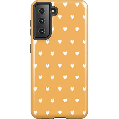 Yellow and White Hearts Galaxy S21 5G Pro Case