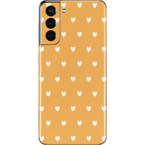 Yellow and White Hearts Galaxy S21 5G Skin
