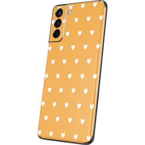 Yellow and White Hearts Galaxy S21 5G Skin