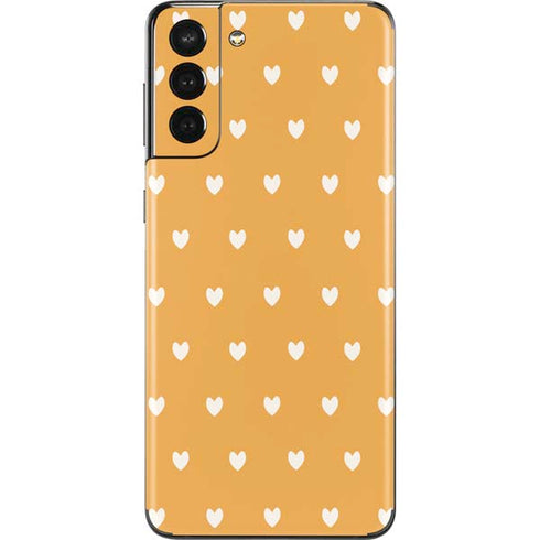 Yellow and White Hearts Galaxy S21 Plus 5G Skin
