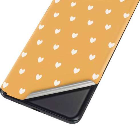 Yellow and White Hearts Galaxy S21 Plus 5G Skin