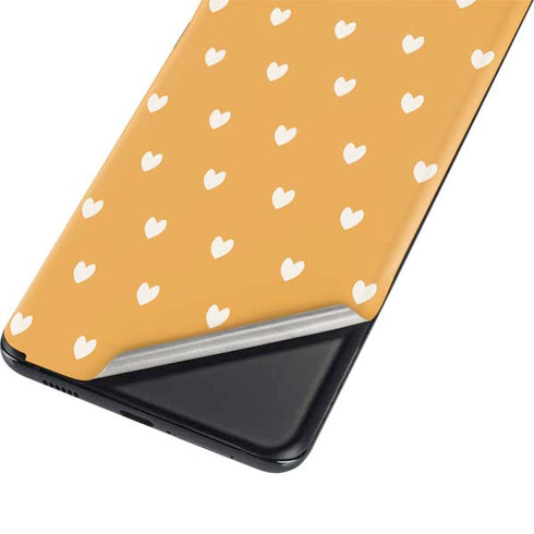 Yellow and White Hearts Galaxy S21 Ultra 5G Skin