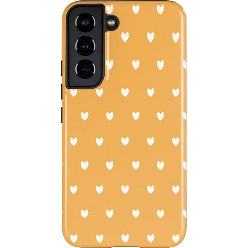 Yellow and White Hearts Galaxy S22 Pro Case