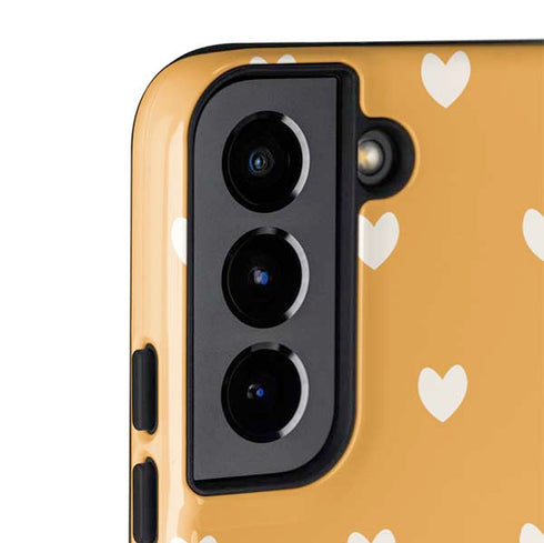 Yellow and White Hearts Galaxy S22 Pro Case