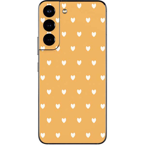 Yellow and White Hearts Galaxy S22 Skin