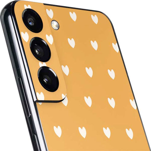 Yellow and White Hearts Galaxy S22 Skin